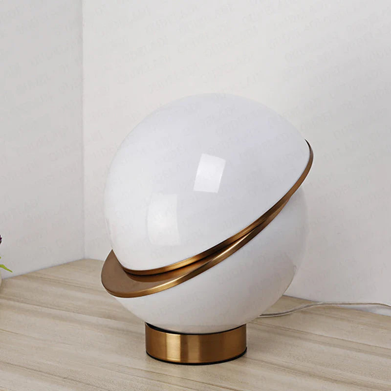 Afralia™ White Round Ball Bedside Table Lamp LED Lighting