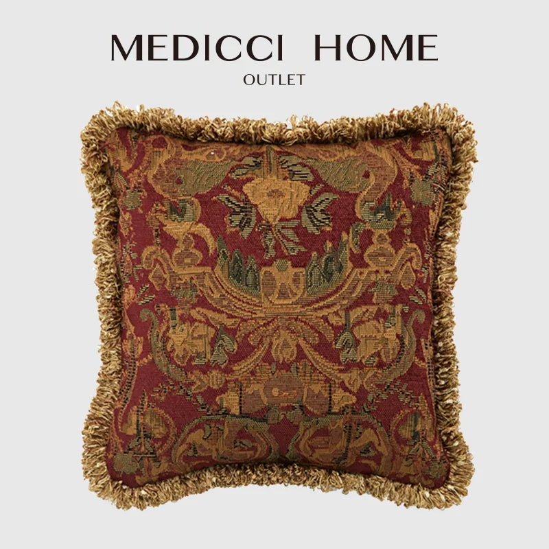 Afralia™ Retro Tapestry Cushion Cover: Handmade Medieval European Style Luxury Sofa Decor Pillows