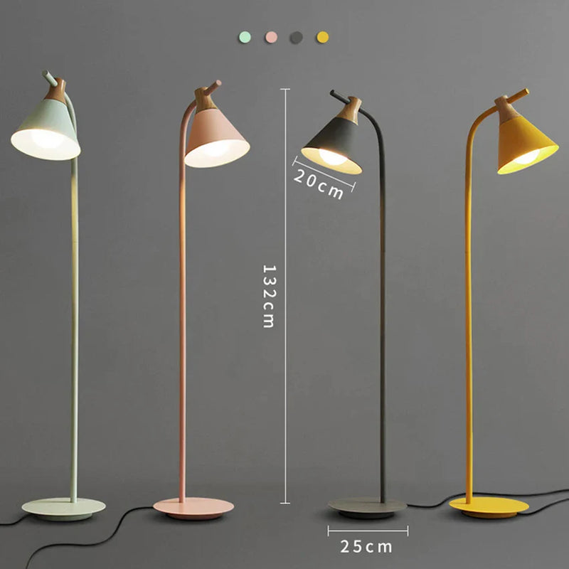 Afralia™ Iron Macaron Floor Lamp: Modern LED Wooden Tall Lamp for Living Room