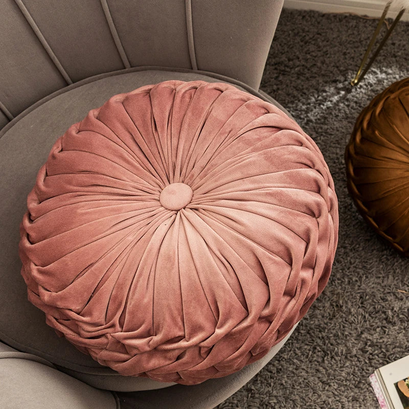 Afralia™ Soft Velvet Round Cushion Pillow 40x40cm Pink Blue Floor Sofa Chair Decor