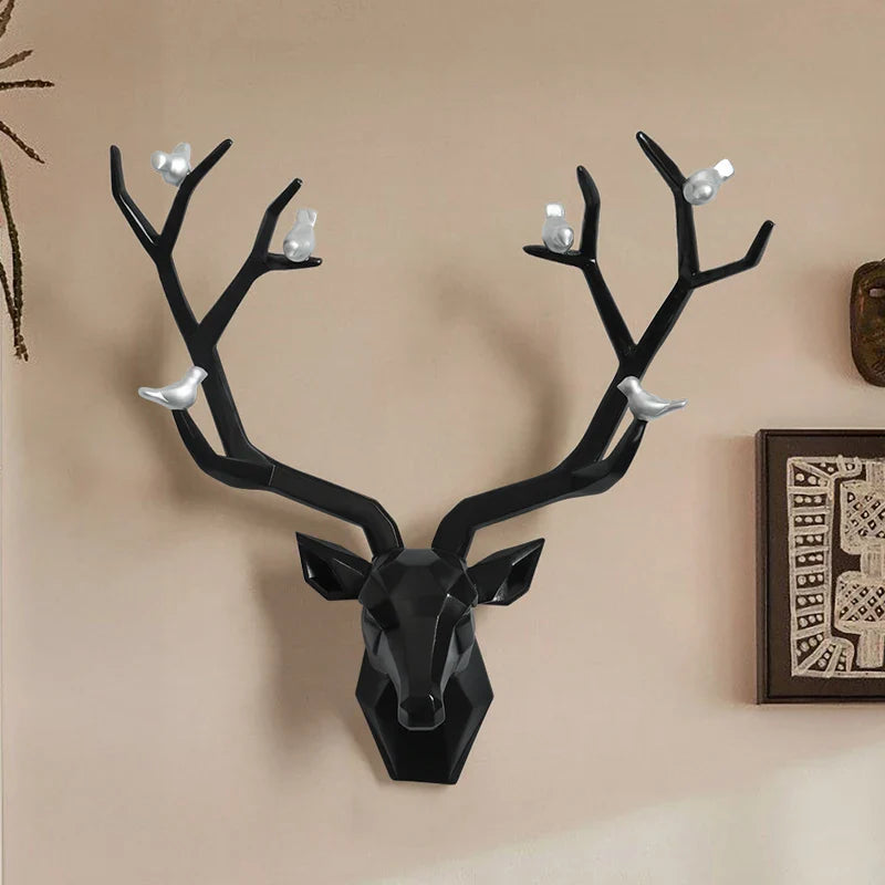 Afralia™ Deer Head Wall Decor Sculpture | Modern Abstract Animal Statue for Home Decor