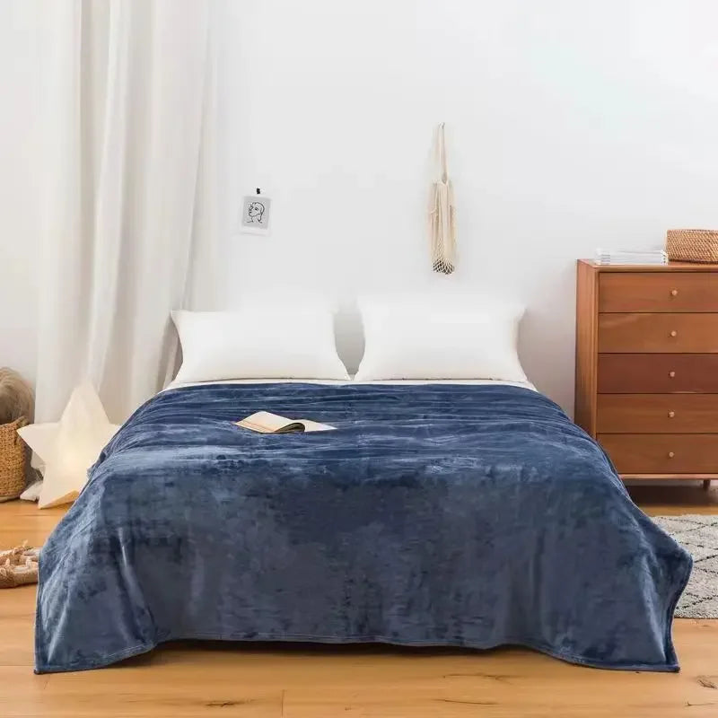 Afralia™ Coral Fleece Flannel Flower Printed Blanket for Single/Queen/King Beds