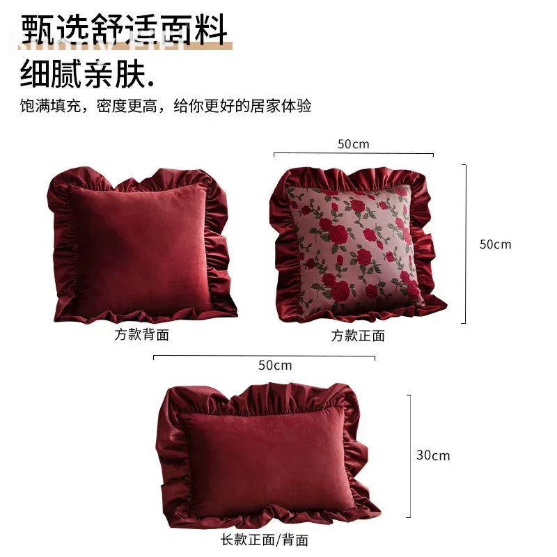 Afralia™ Embroidered Velvet Sofa Cushion - High-Grade American Design for Office or Home