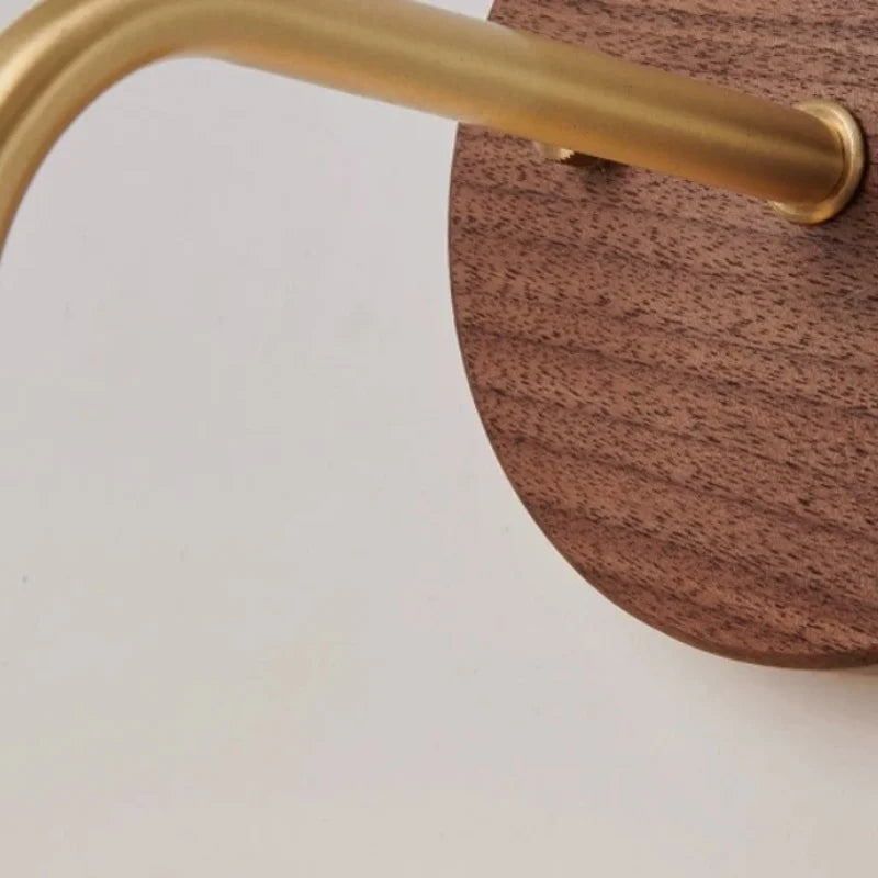 Afralia™ Walnut Wood LED Wall Lamp Sconce Pull Chain Switch Adjustable Art Light