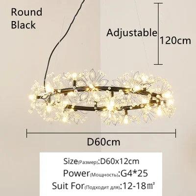 Afralia™ Crystal Bionic Petals Chandelier for Living Dining Bedroom Hall Hotel Decor