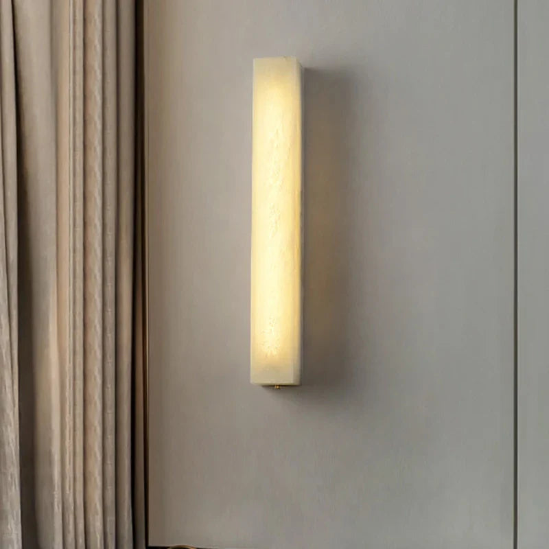 Afralia™ Cuboid Marble LED Wall Lamp for Bedroom, Restaurant, Stairs - Dimmable Iron Lighting