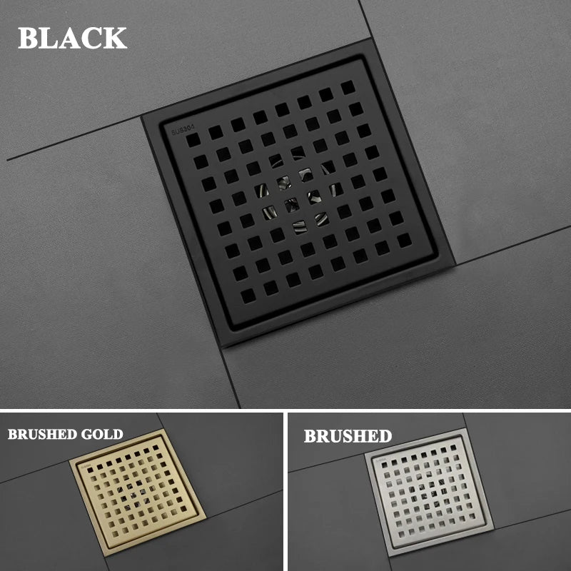 Afralia™ Stainless Steel Shower Room Floor Drain Filter with Grid Design