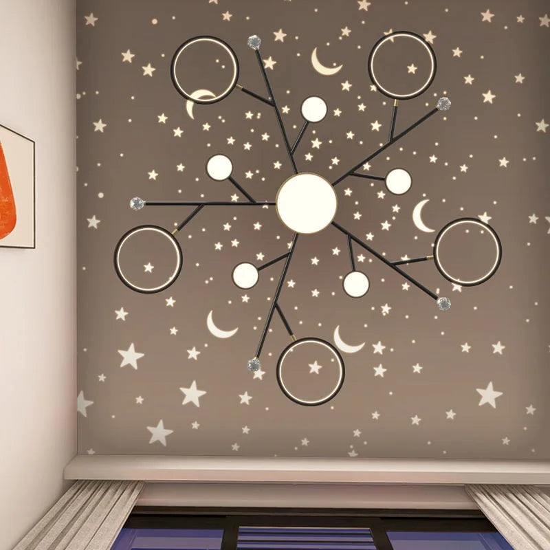 Afralia™ Modern LED Ceiling Chandelier | New Star Projection | Living Room Bedroom Lighting Fixtures
