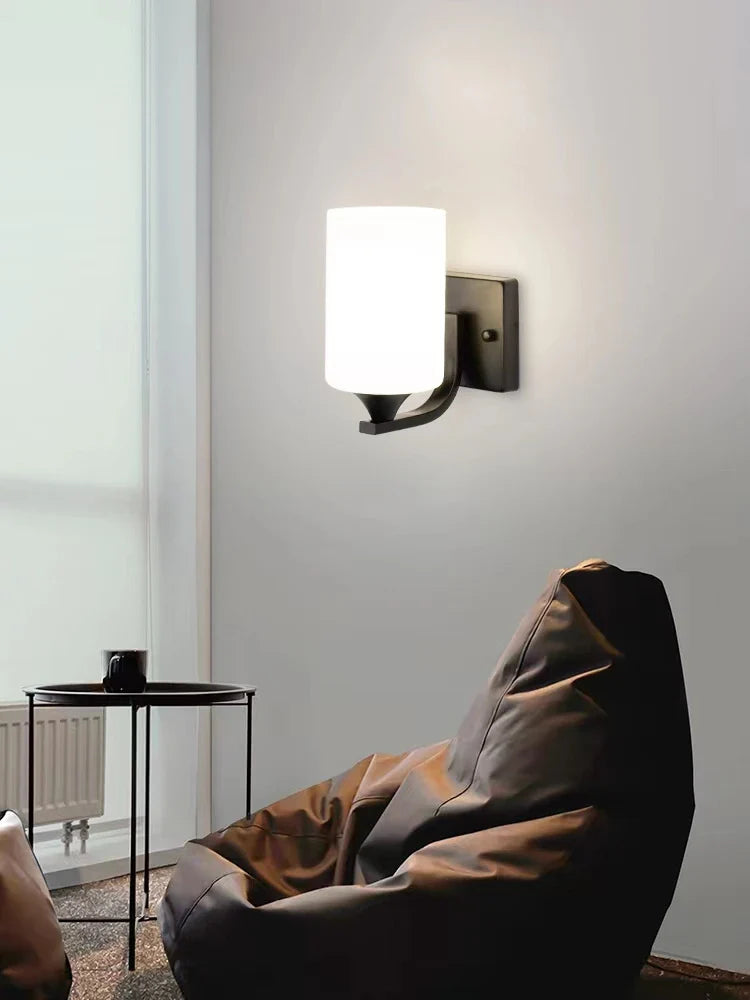 Afralia™ White Glassshade Wall Lamps: Minimalist Nordic LED Sconce for Living Room Bedroom Aisle