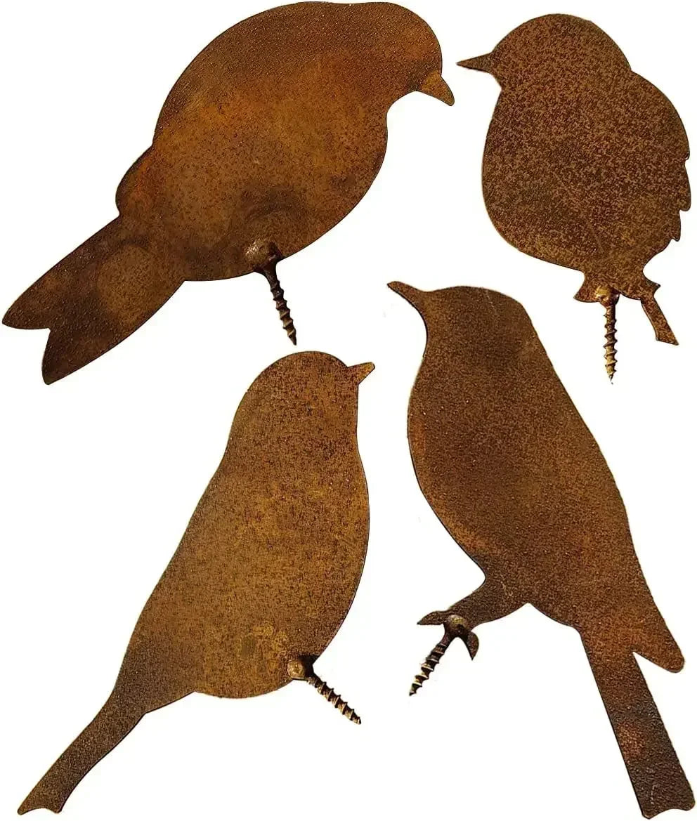 Afralia™ Metal Bird Sculptures Set - Rusty Iron Crafts for Home and Garden Decor