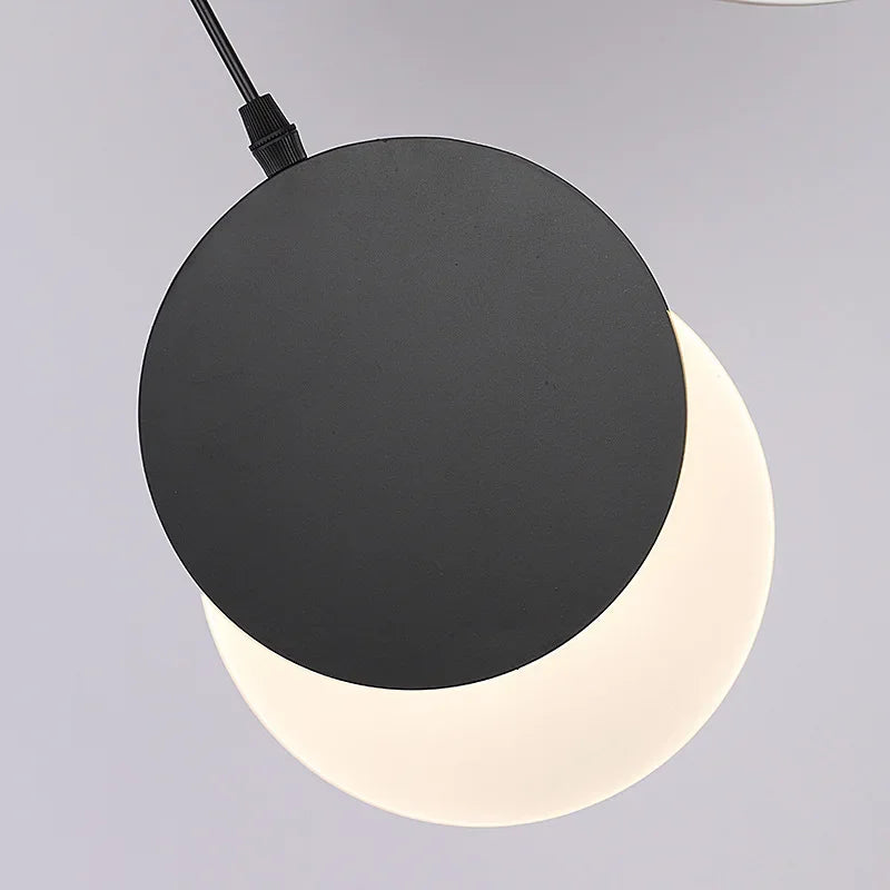 Afralia™ Modern LED Moon Pendant Light for Home, Restaurant, and Bar