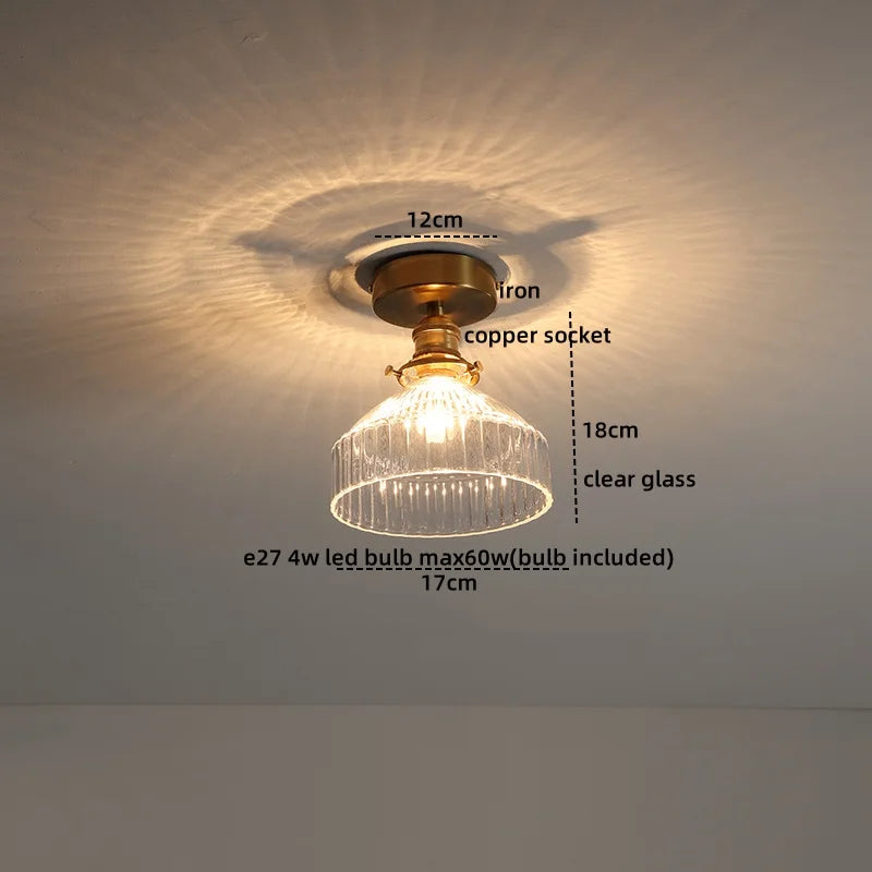Afralia™ Glass LED Ceiling Light for Corridor Balcony Modern Indoor Lighting