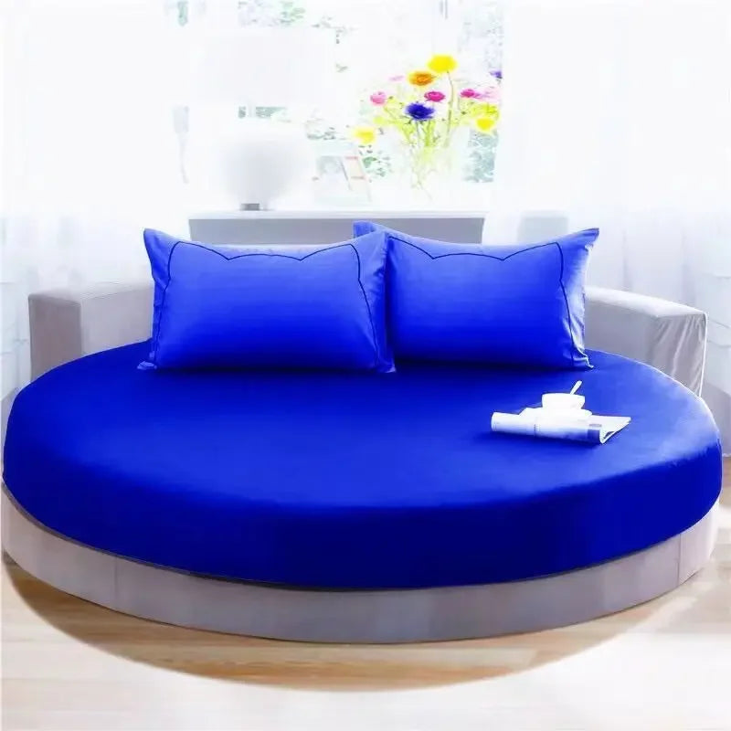 Afralia™ Cotton Round Bed Sheet Set with Elastic Band, Soft & Skin-Friendly Fitted Sheets