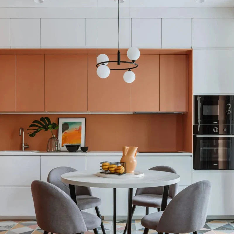 Afralia™ White Glass Ball Chandelier Modern Nordic Ceiling Lamp LED Minimalist Pendant Light