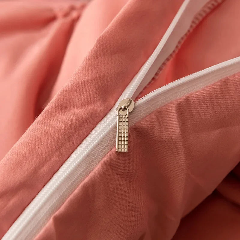 Afralia™ 3D Pinch Pleated Duvet Cover Set - Solid Color Single Double Bedding - Soft Comforter Cover