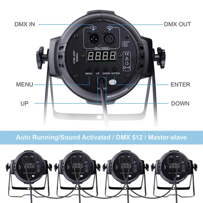 Afralia™ Big Dipper RGBW Amber LED Par Light with Stand and DMX Control