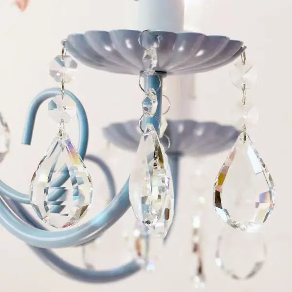 Afralia™ Blue Crystal Bouquet Chandelier for Princess Girl Bedroom - Romantic Children's Flowers Pendant Lights