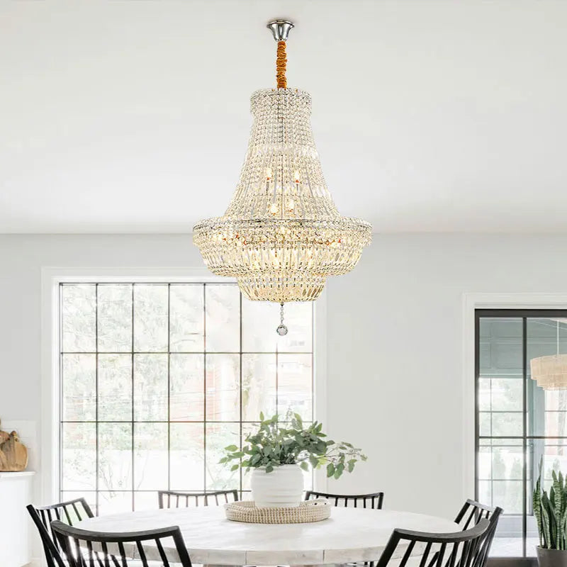 Afralia™ Gold/Chrome K9 Crystal Chandelier for Elegant Home Décor