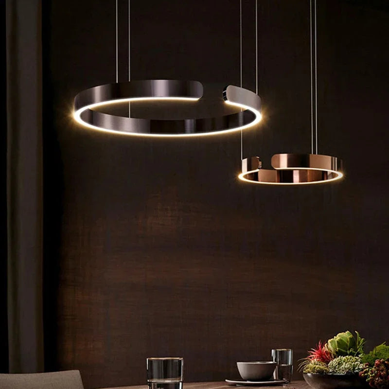 Afralia™ LED Ring Chandelier: Modern Dining Room Table Lighting & Home Decoration
