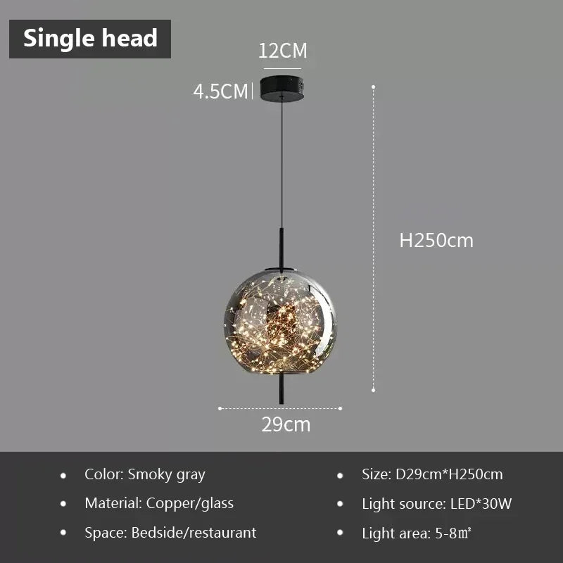 Afralia™ LED Glass Pendant Light: Modern Nordic Luxury Hanging Lamp Fixture