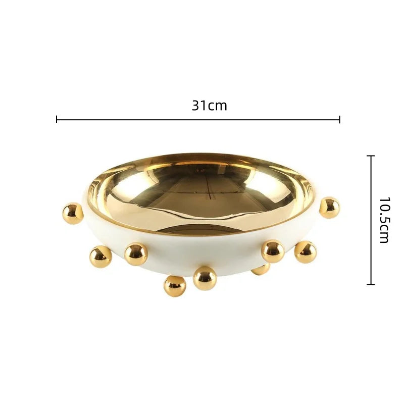 Afralia™ Geometric Sphere Fruit Bowl Round Tray Home Decoration Storage Container