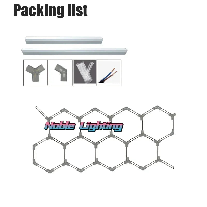 Afralia™ Honeycomb Hexagon LED Garage Light for Auto 4S Shop & Gym