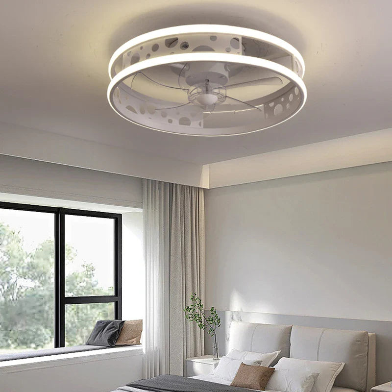 Afralia™ Modern Remote Control Ceiling Fan Light for Living Room Bedroom Dining Area