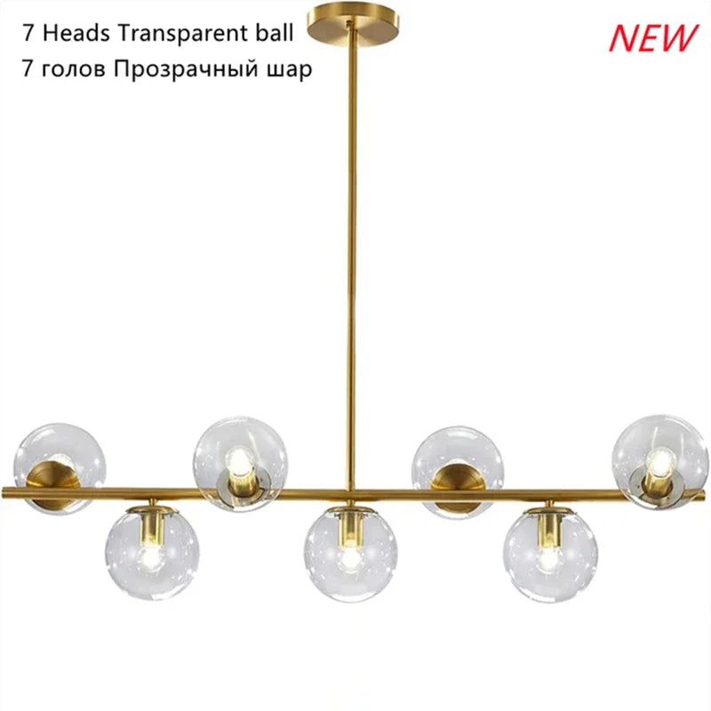 Afralia™ Glass Ball Chandeliers LED Pendant Lights for Home Decor