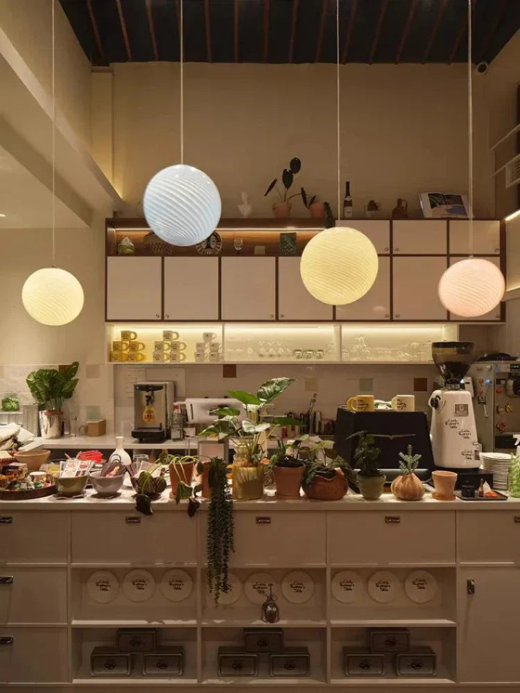 Afralia™ Nordic Lollipop Glass Pendant Light: Colorful Bubble Chandelier for Bedroom and Restaurant