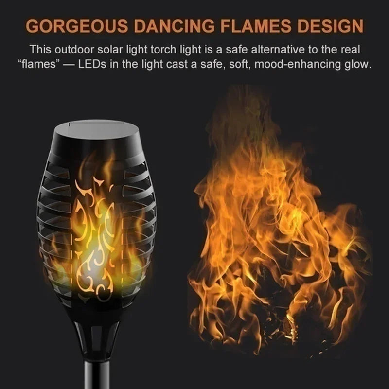 Afralia™ Solar Flame Torch Light: Flickering Waterproof Outdoor Garden Decor Light