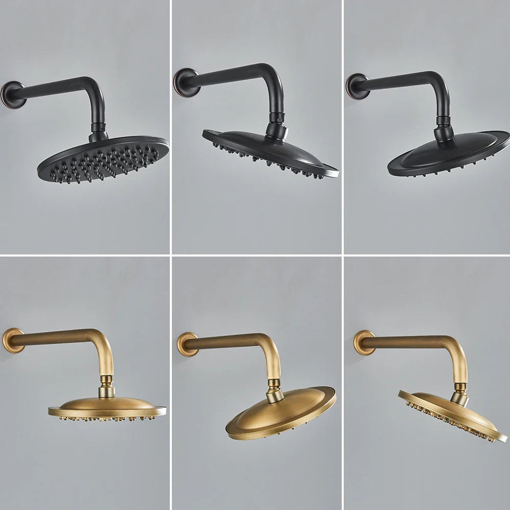 Afralia™ Brass 8" Rainfall Shower Faucet Set Wall Mounted Mixer System for Bath