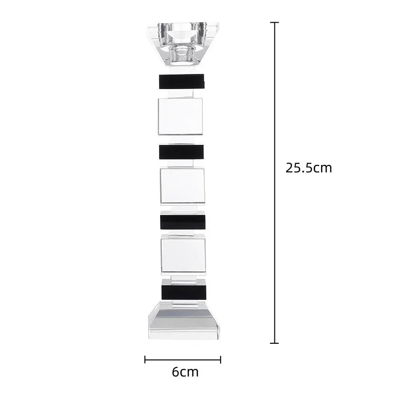 Afralia™ Geometric Glass Candle Holder Block Design Home Decor Accessory