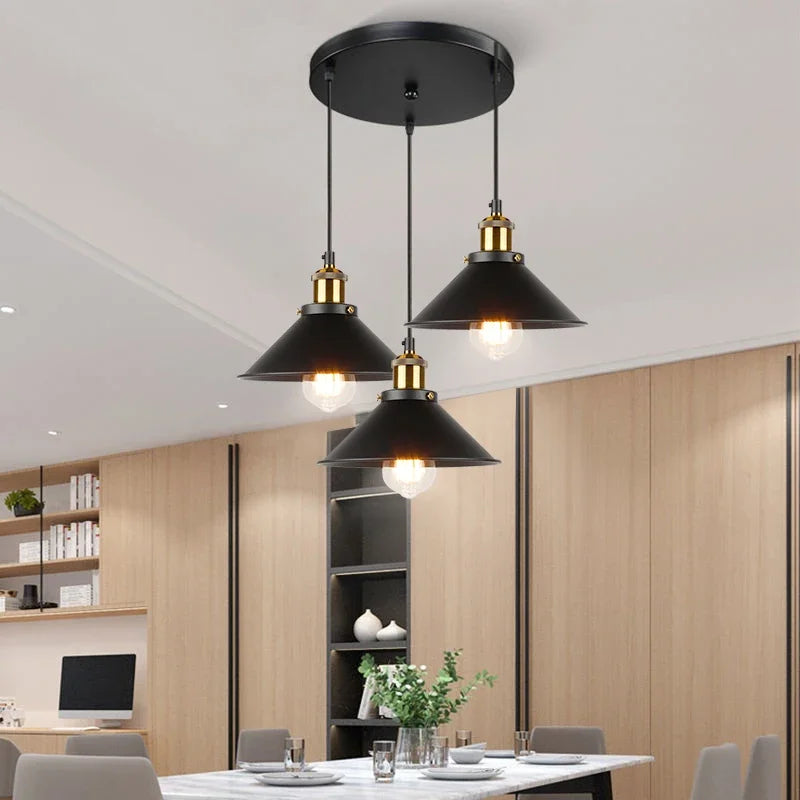 Afralia™ Vintage Industrial Chandelier | Retro Loft Pendant Lamp