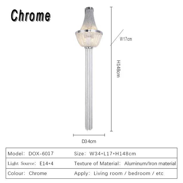 Afralia™ Aluminum Chain Sconce for Aisle & Bedroom LED Wall Lamp – Gold/Silver