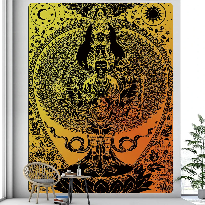 Afralia™ Psychedelic Mandala Tapestry: Hippie Boho Room Decor Wall Hanging