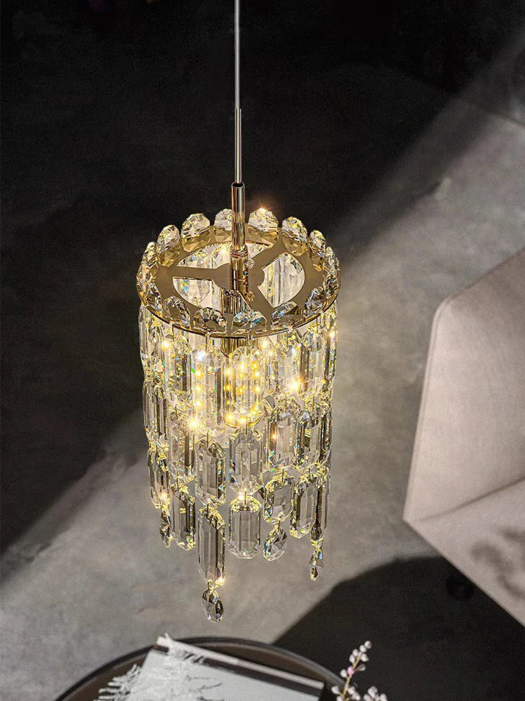 Afralia™ Crystal Bedhead Pendant Light for Master Bedroom, High-End Restaurant Chandelier