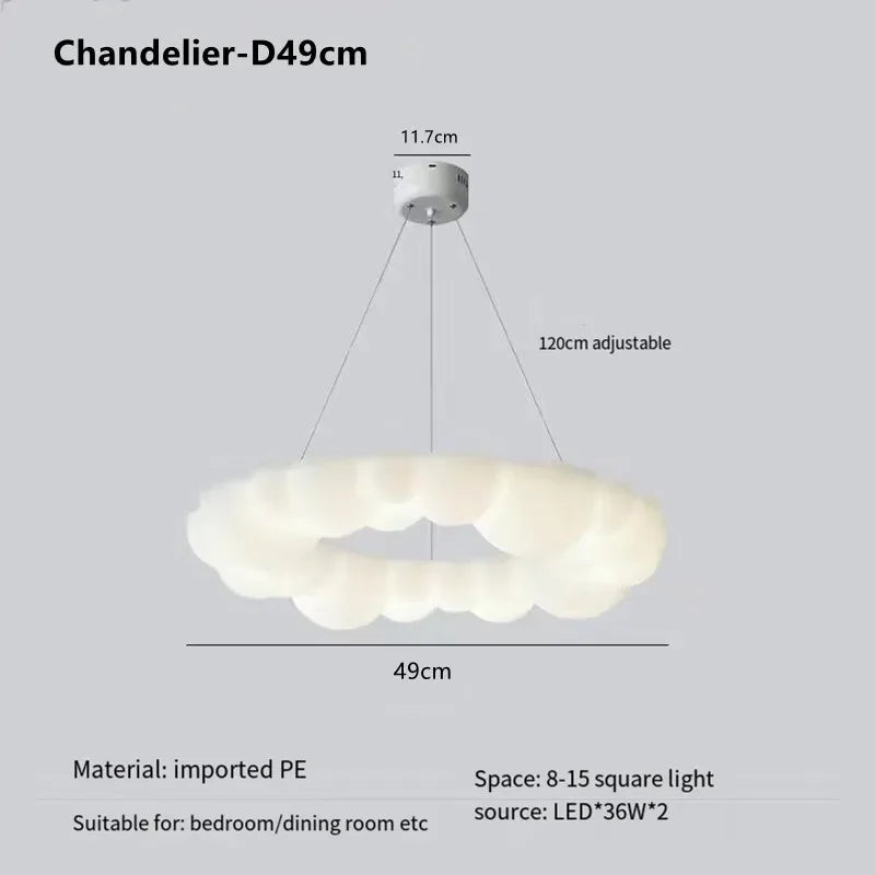 Afralia™ Nordic Cloud LED Chandelier Ceiling Lamp for Living Room & Bedroom