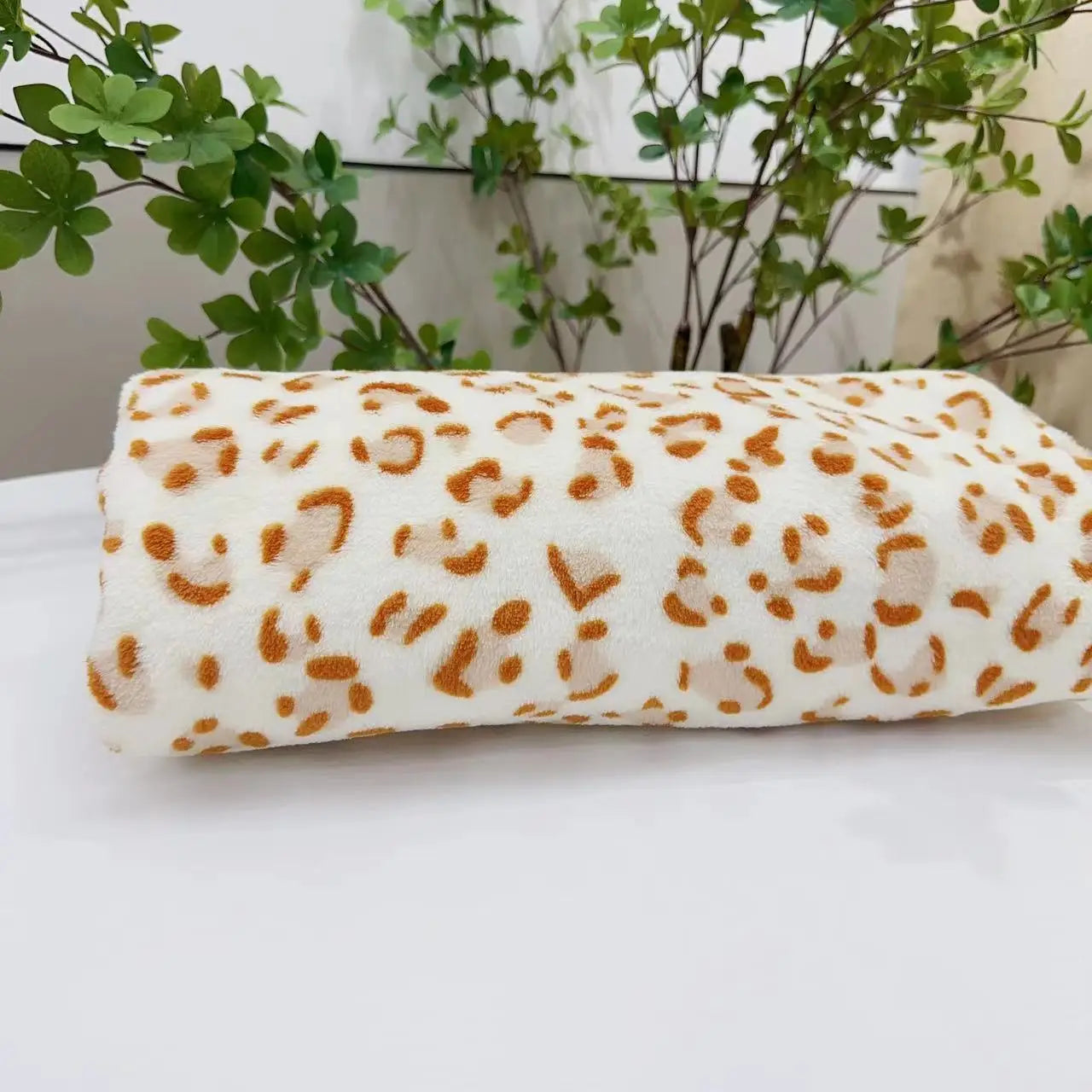Afralia™ Leopard Print Warm Blanket for Office, Dorm, and Sofa
