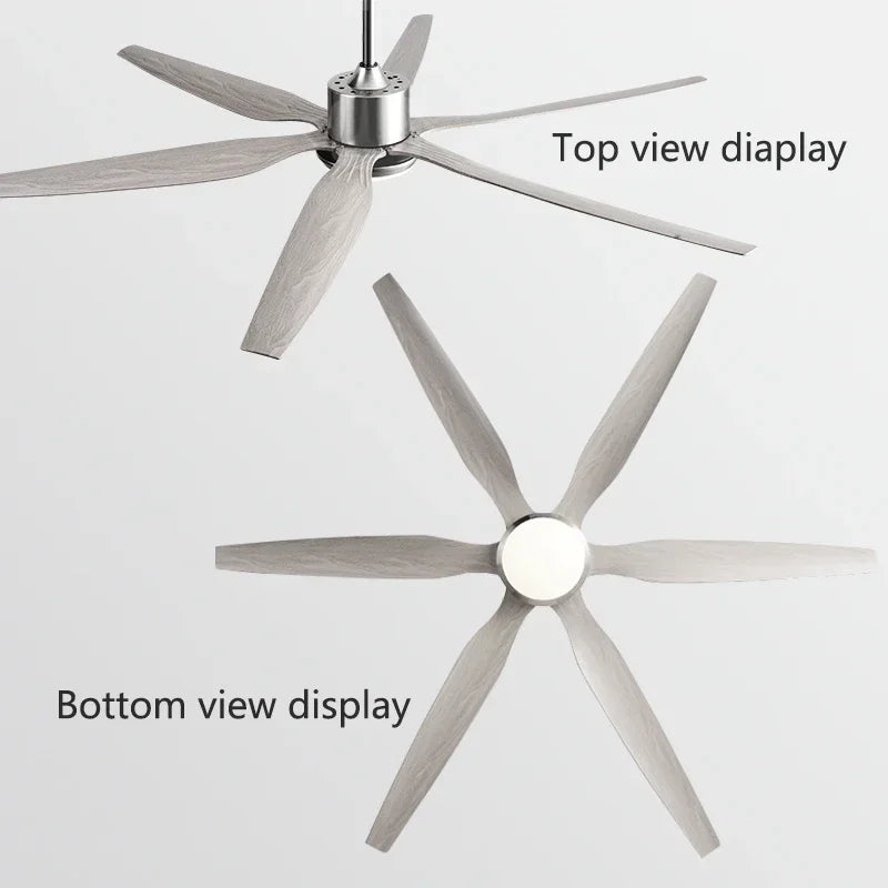 Afralia™ Modern Six-Leaf LED Ceiling Fan Light for Restaurant and Living Room