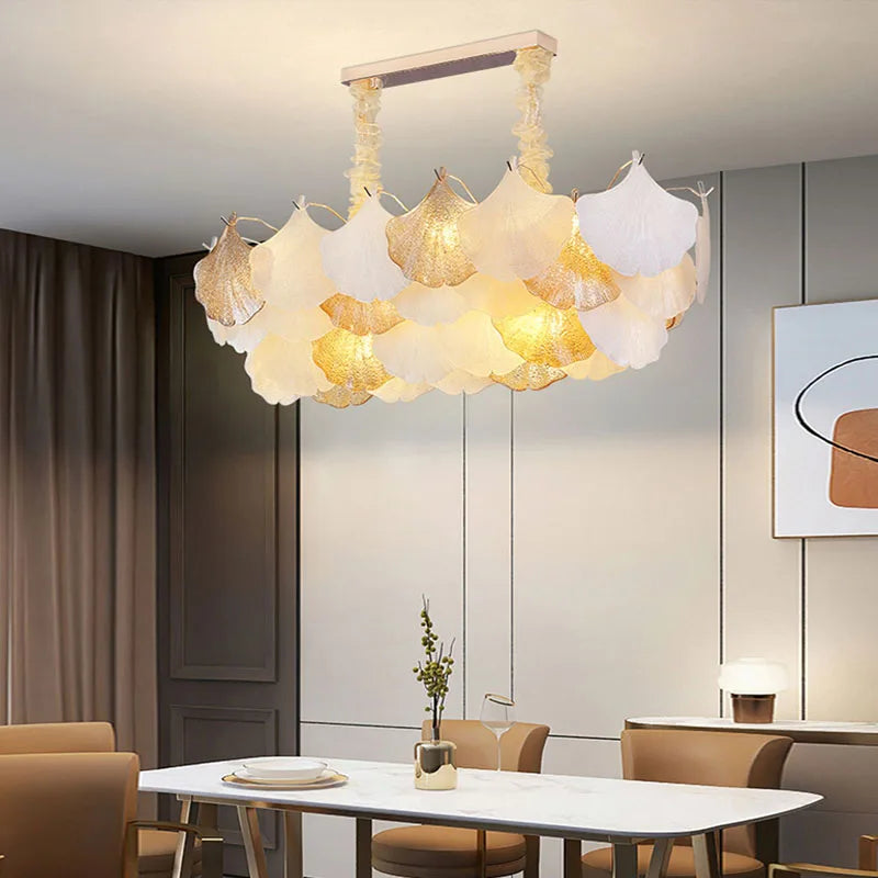 Afralia™ Ginkgo Art Deco Dimmable Chandelier for Dinning Room