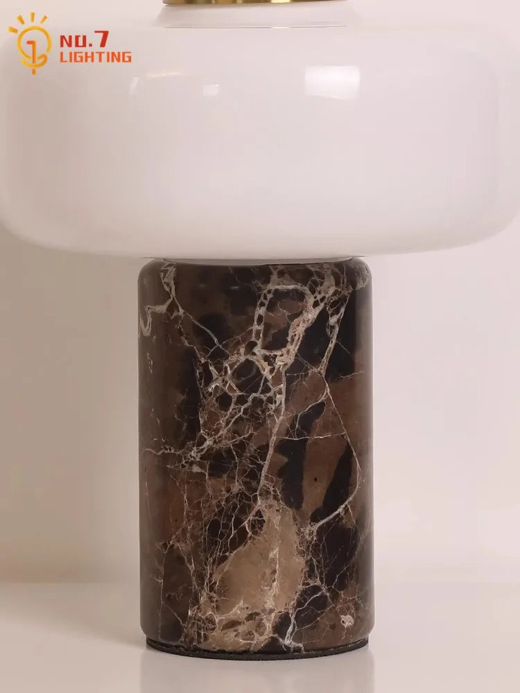 Afralia™ Glass Marble Table Lamp LED Modern Desk Light for Home Decor