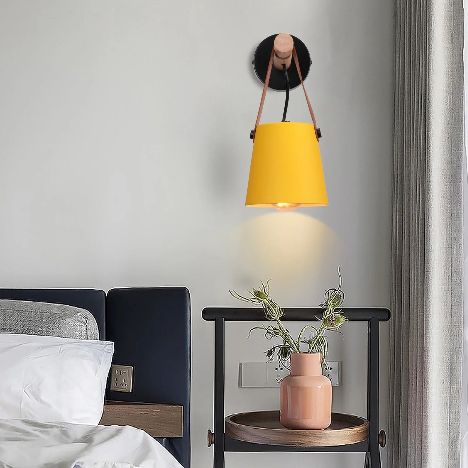 Afralia™ Wood Wall Sconce LED Light Modern Nordic Style Bedroom Home Decor Lighting