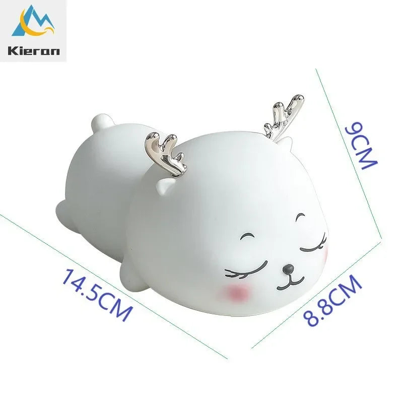 Afralia™ Colorful Deer LED Lamp for Bedroom, Study, and Living Room