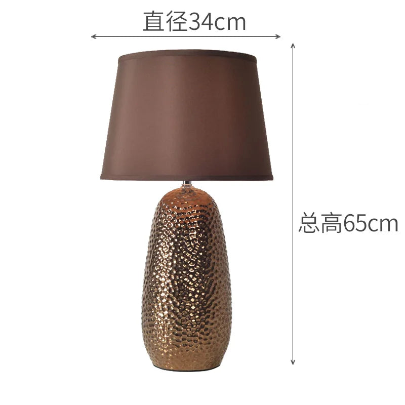 Afralia™ Warm Coffee Ceramic Desk Lamp: American Minimalist Modern Nordic Decor