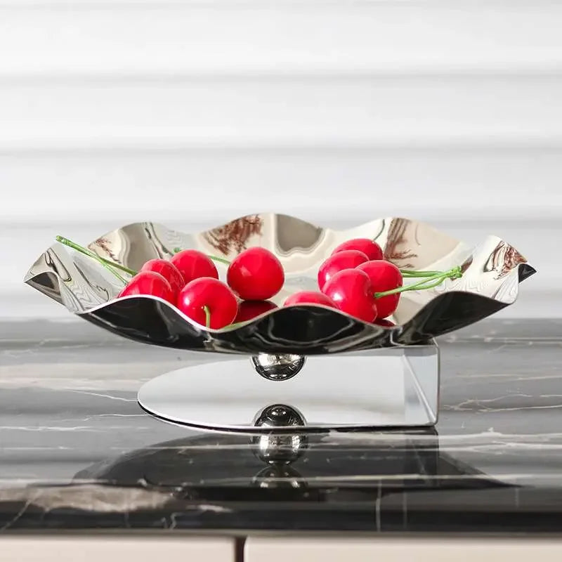 Afralia™ Stainless Steel Decorative Fruit Tray, Scandinavian Style Art Tray