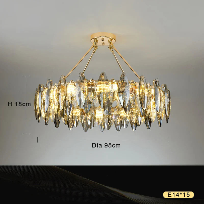 Afralia™ Crystal Chandelier Light: Modern LED Pendant Lamp for Bedroom & Living Room.