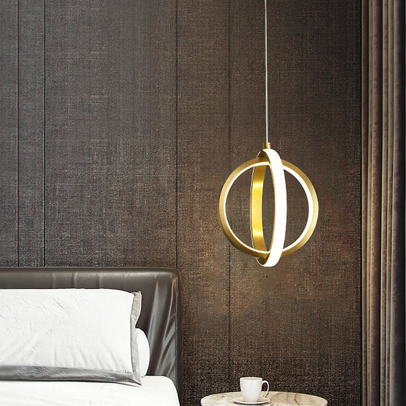 Afralia™ Copper Gold LED Pendant Lamp Modern Creative Bar Bedroom Light