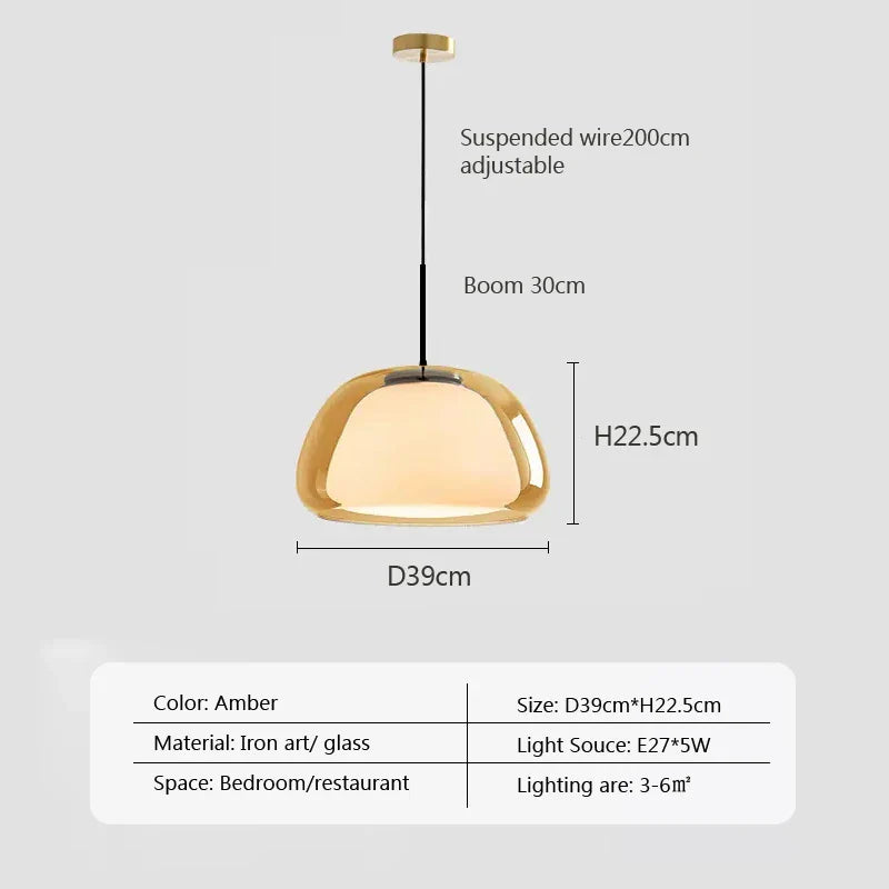 Afralia™ Nordic Glass Pendant Lights: Modern Jelly Shape for Living Room, Bedroom, Kitchen