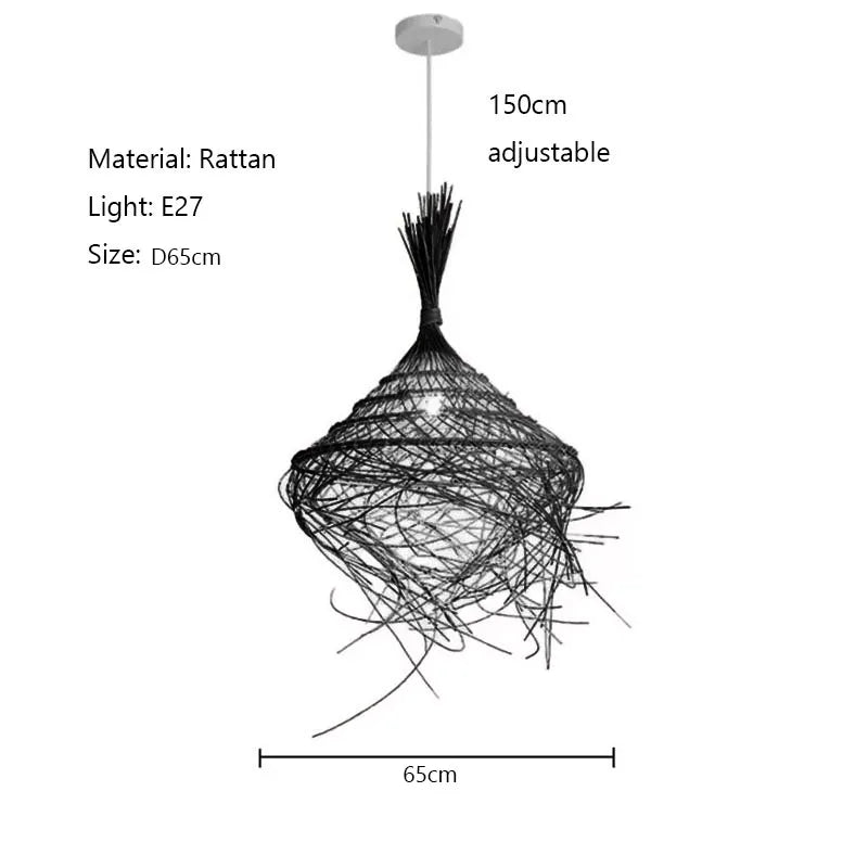 Afralia™ Rattan Chandelier: Elegant LED Pendant Light for Home, Restaurant, and Bar
