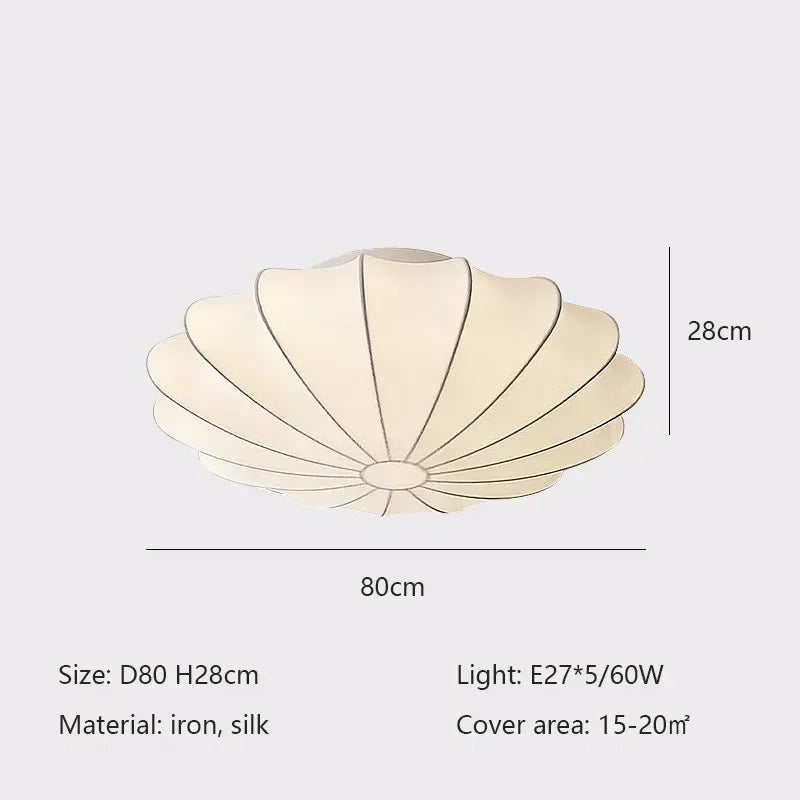 Afralia™ White Cloud Chandelier | Modern Nordic Silk Ceiling Light | LED Indoor Lighting